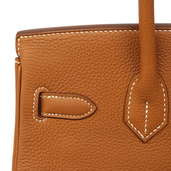 Hermes Birkin 30 handbag, Taurillon Novillo leather, gold, C stamp, women's. - Picture 12 of 13